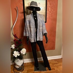 Vince Blue and White Knit Jacket